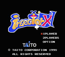 Insector X — Title screen